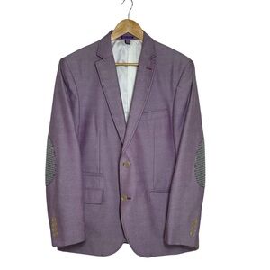 The Savile Row Co. London Rivington Light Purple Sport Elbow Patches Jacket 42R